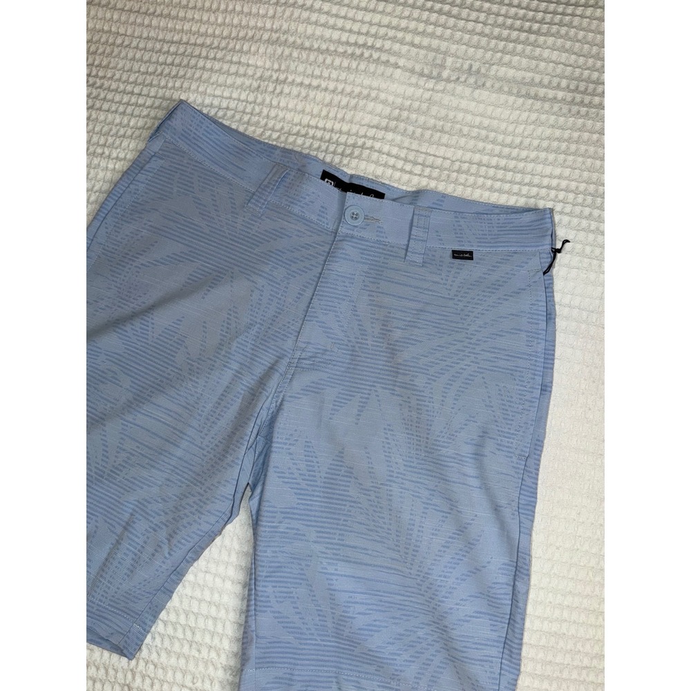 TravisMathew Street Art Shorts Mens 30 Light Blue Palm Print Golf Lifestyle